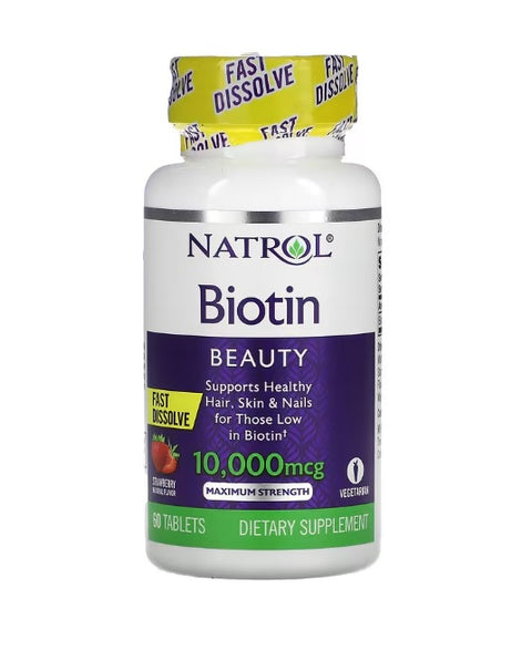 Biotin Fast Dissolve - 10000mcg (Strawberry) - 60 tabs