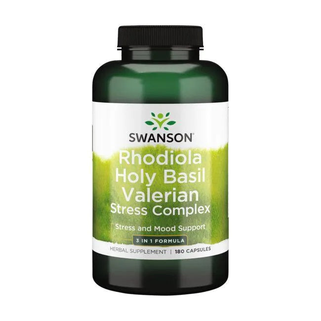 Swanson Rhodiola Holy Basil Valerian Stress Complex