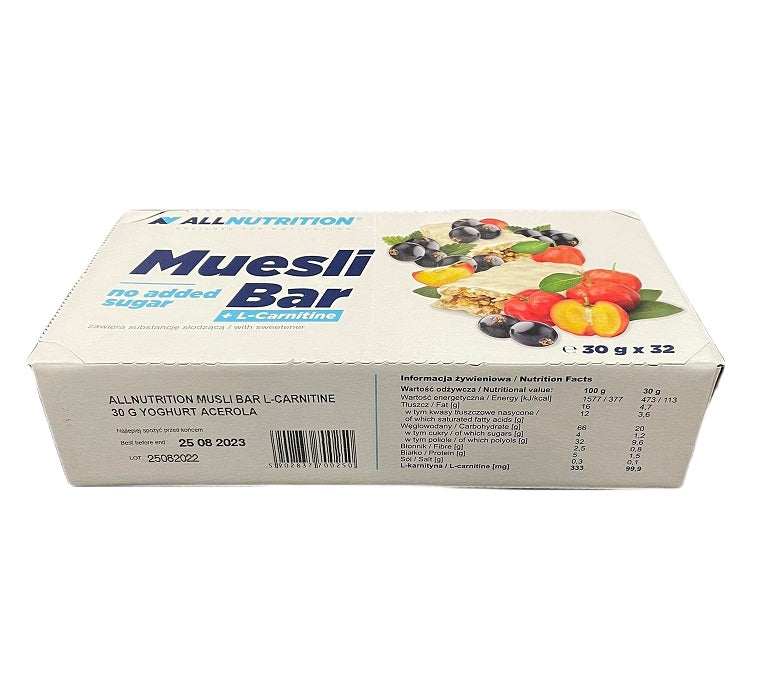Muesli Bar + L-Carnitine - Yoghurt & Acerola - 32 bars