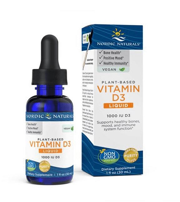 Plant-Based Vitamin D3 Liquid - 1000 IU Apple - 30 ml.