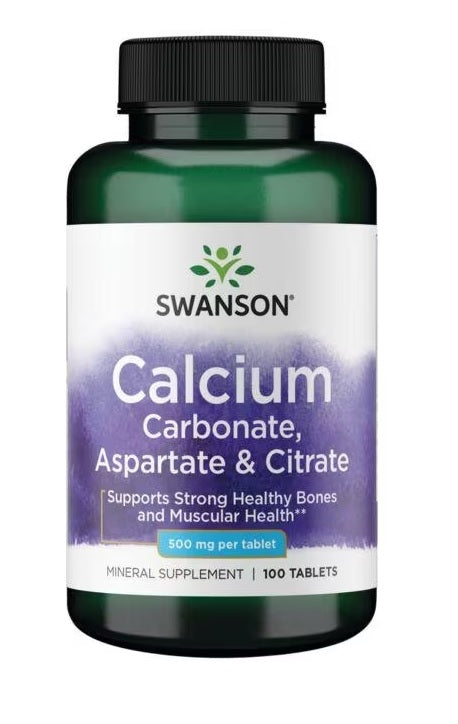 Calcium Carbonate - Aspartate & Citrate - 500mg - 100 tablets