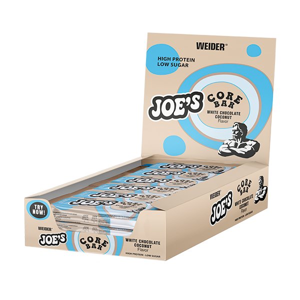 Joes Core Bar, White Chocolate Coconut - 12 x 45g
