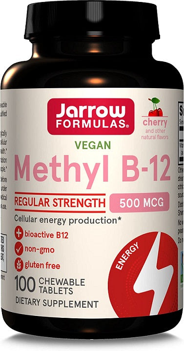 Methyl B-12 - 500mcg (Cherry) - 100 vegan chewable tabs