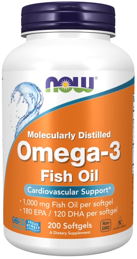 Omega-3 Fish Oil - Molecularly Distilled - 200 softgels