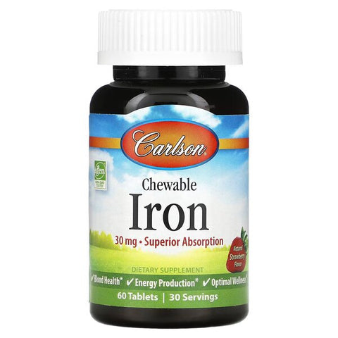 Chewable Iron - 30mg Strawberry - 60 tablets