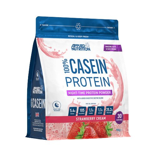 100% Casein Protein - Strawberry Cream - 900g