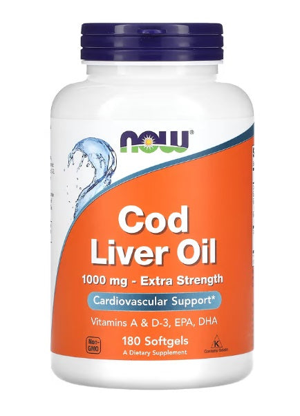 Cod Liver Oil - 1000mg Extra Strength - 180 softgels
