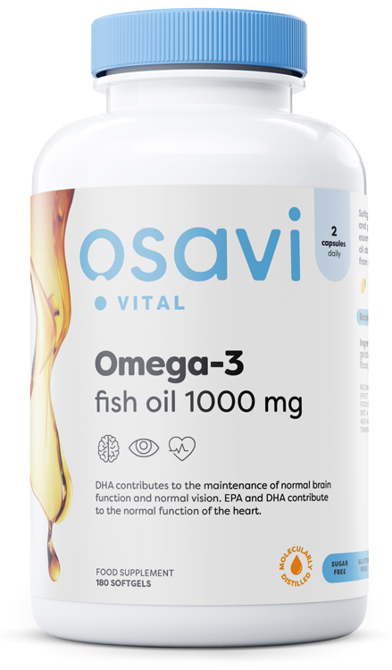 Omega-3 Fish Oil Molecularly Distilled - 1000mg (Lemon) - 180 softgels
