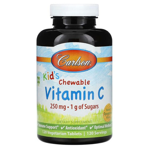 Kids Chewable Vitamin C - 250mg Natural Tangerine - 120 vegetarian tablets