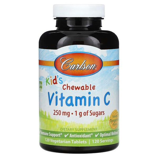 Kids Chewable Vitamin C, 250mg Natural Tangerine - 120 vegetarian tablets
