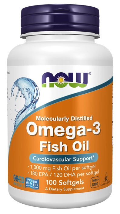 Omega-3 Fish Oil - Molecularly Distilled - 100 softgels