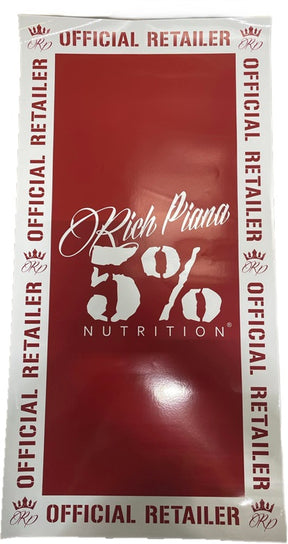 5% Nutrition Window Cling Rectangular, Red & White
