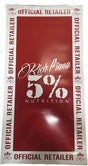 5% Nutrition Window Cling Rectangular, Red & White