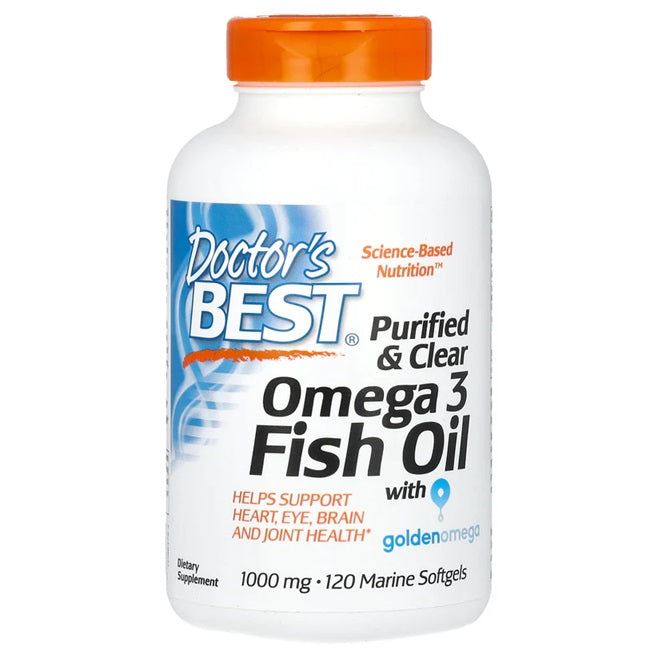 Purified & Clear Omega 3 Fish Oil - 1000mg - 120 marine softgels