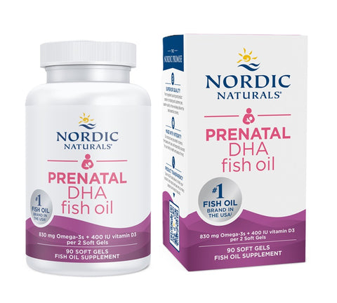 Prenatal DHA - 830mg Omega-3 + 400 IU D3 Unflavored - 90 softgels