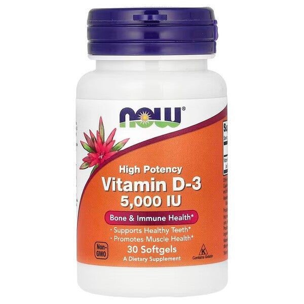 Vitamin D-3 - 5000 IU - 30 softgels
