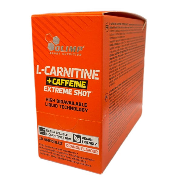 L-Carnitine + Caffeine Extreme Shot - Orange - 10 x 25 ml.