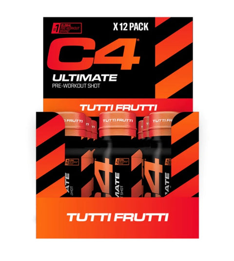C4 Ultimate Pre-Workout Shot - Tutti Frutti - 12 x 60 ml.