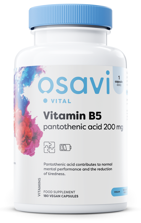 Vitamin B5 Pantothenic Acid - 200mg - 180 vegan caps