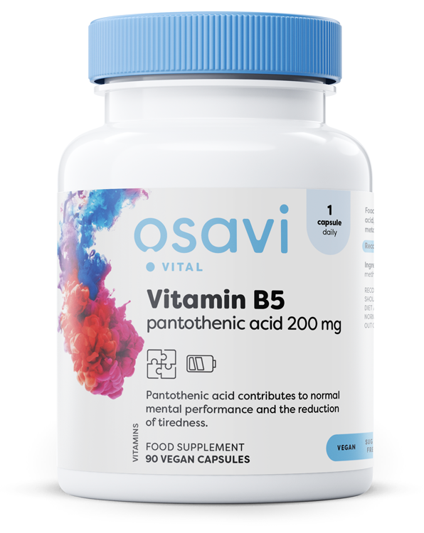 Vitamin B5 Pantothenic Acid - 200mg - 90 vegan caps