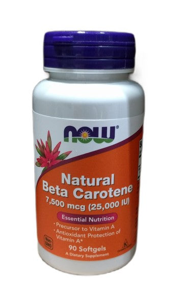 Beta Carotene Natural - 7 500 mcg (25 000 IU) - 90 softgels