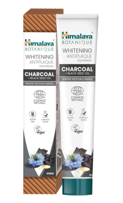 Whitening Antiplaque Toothpaste Charcoal + Black Seed Oil - Mint - 75ml.