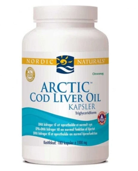 (Danish Label) Arctic Cod Liver Oil Caps - 750mg Lemon - 180 softgels