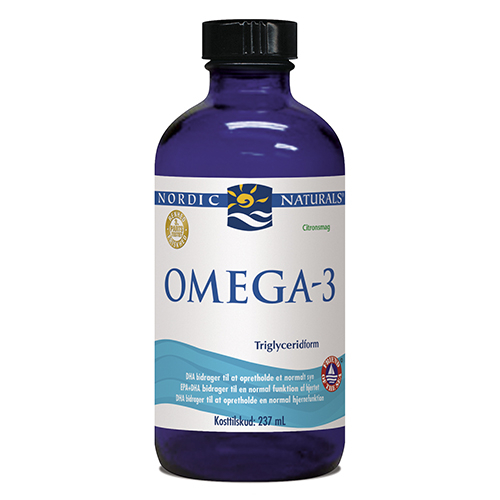 (Danish Label) Omega-3 Fiskeolie - 1560mg Lemon - 237 ml.