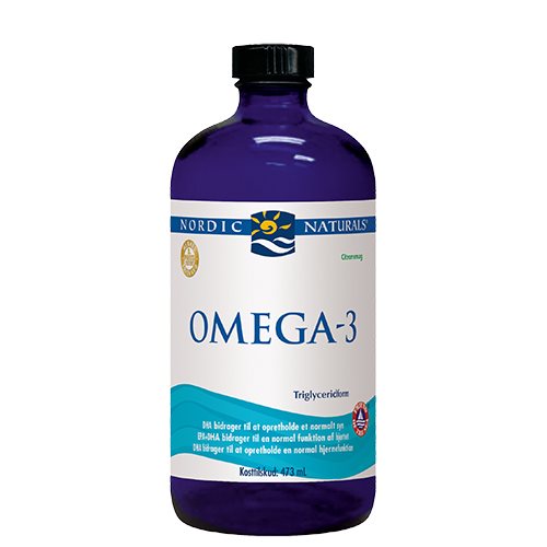 (Danish Label) Omega-3 Fiskeolie - 1560mg Lemon - 473 ml.