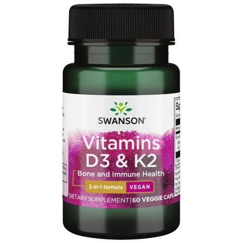 Vitamins D3 & K2 - 50mcg & 75mcg - 60 vcaps