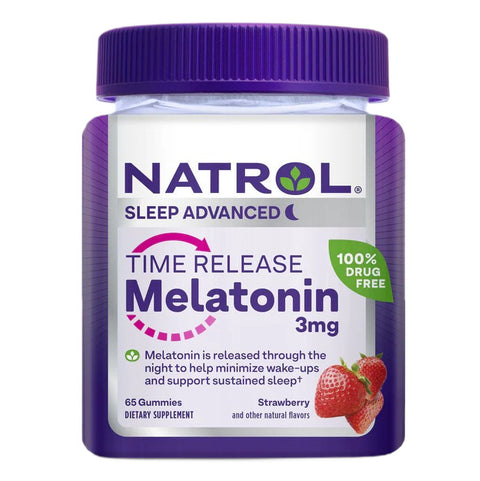 Melatonin Time Release - 3mg (Strawberry) - 65 gummies