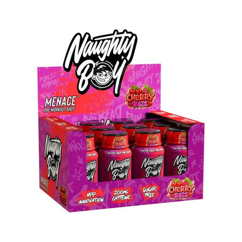 Menace Pre-Workout Shot - Cherry Razz - 12 x 60 ml.