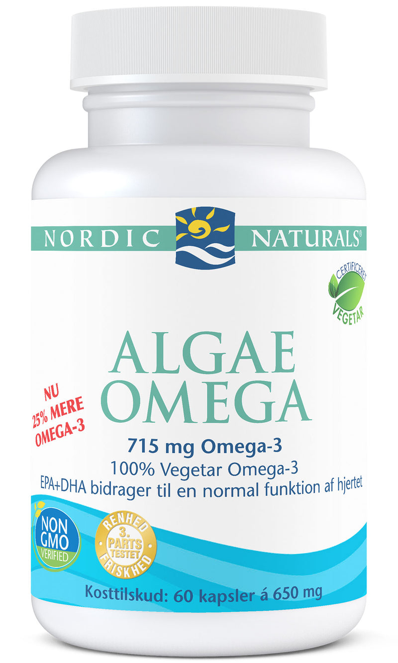 (Danish Label) Algae Omega - 715mg Omega 3 - 60 softgels