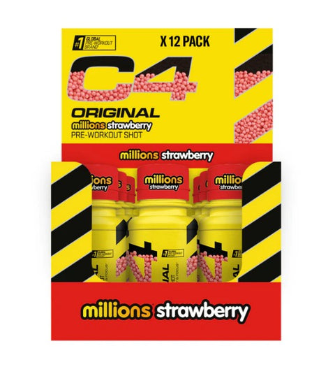 C4 Original Pre-Workout Shot - Millions Strawberry - 12 x 60 ml.