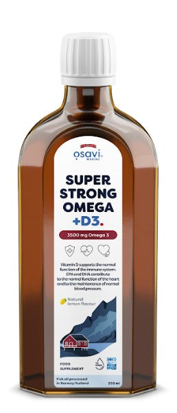 Super Strong Omega + D3 - 3500mg Omega 3 (Lemon) - 250 ml.