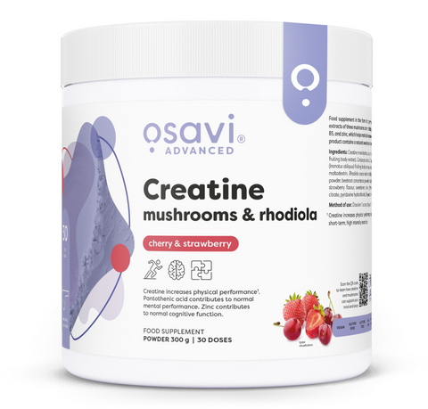 Creatine - Mushrooms & Rhodiola - Cherry & Strawberry - 300g