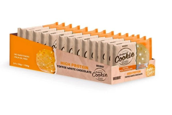 Protein Cookie, Toffee White Chocolate - 14 x 50g