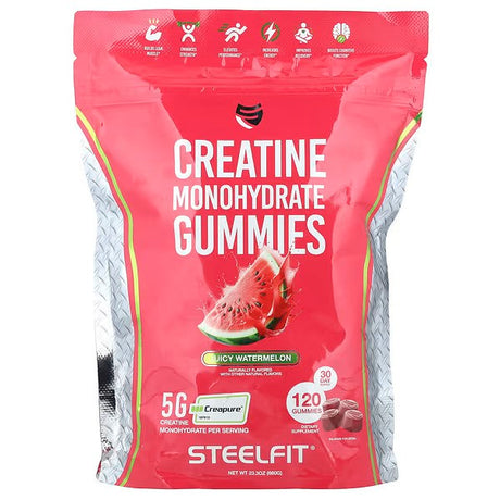 Creatine Monohydrate Gummies, Juicy Watermelon - 120 gummies 