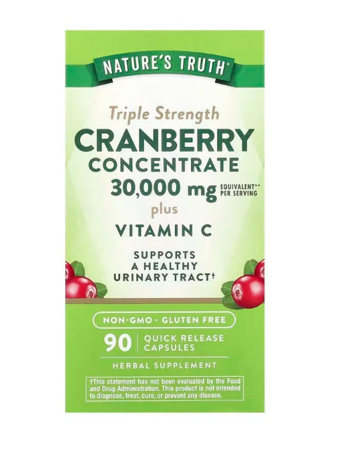 Natures Truth Tripple Strength Cranberry Concentrate plus Vitamin C - 90 caps