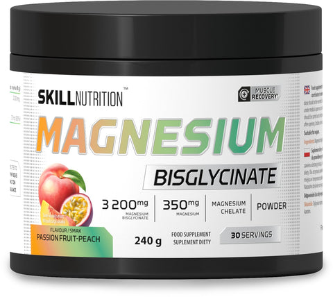 Skill Nutrition Magnesium Bisglycinate Powder - Passion Fruit-Peach - 240g