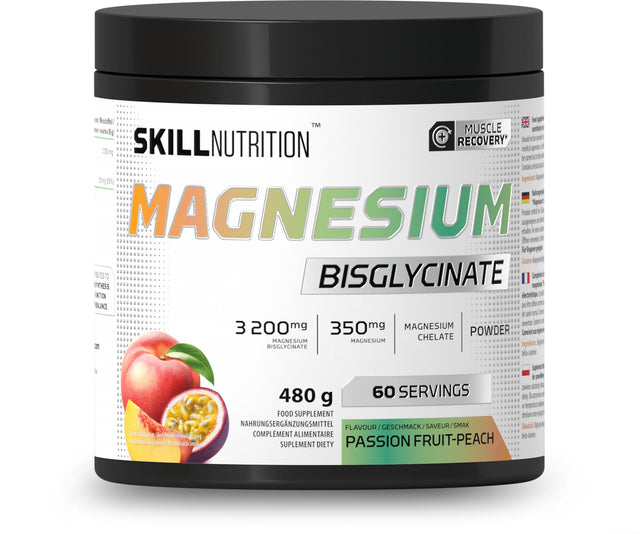 Magnesium Bisglycinate Powder - Passion Fruit-Peach - 480g
