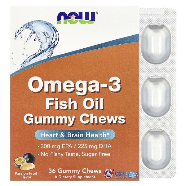 Omega-3 Fish Oil Gummy Chews - Passion Fruit - 36 chews