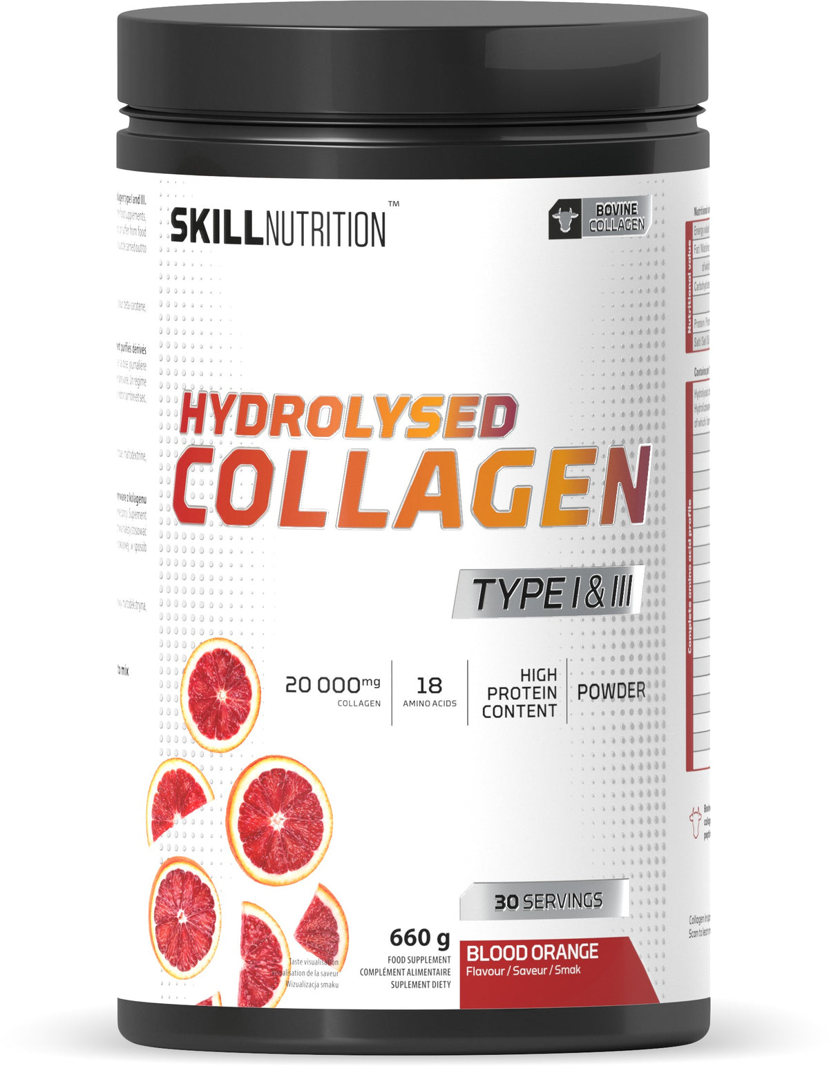 Hydrolysed Collagen Type I & III - Blood Orange - 660g