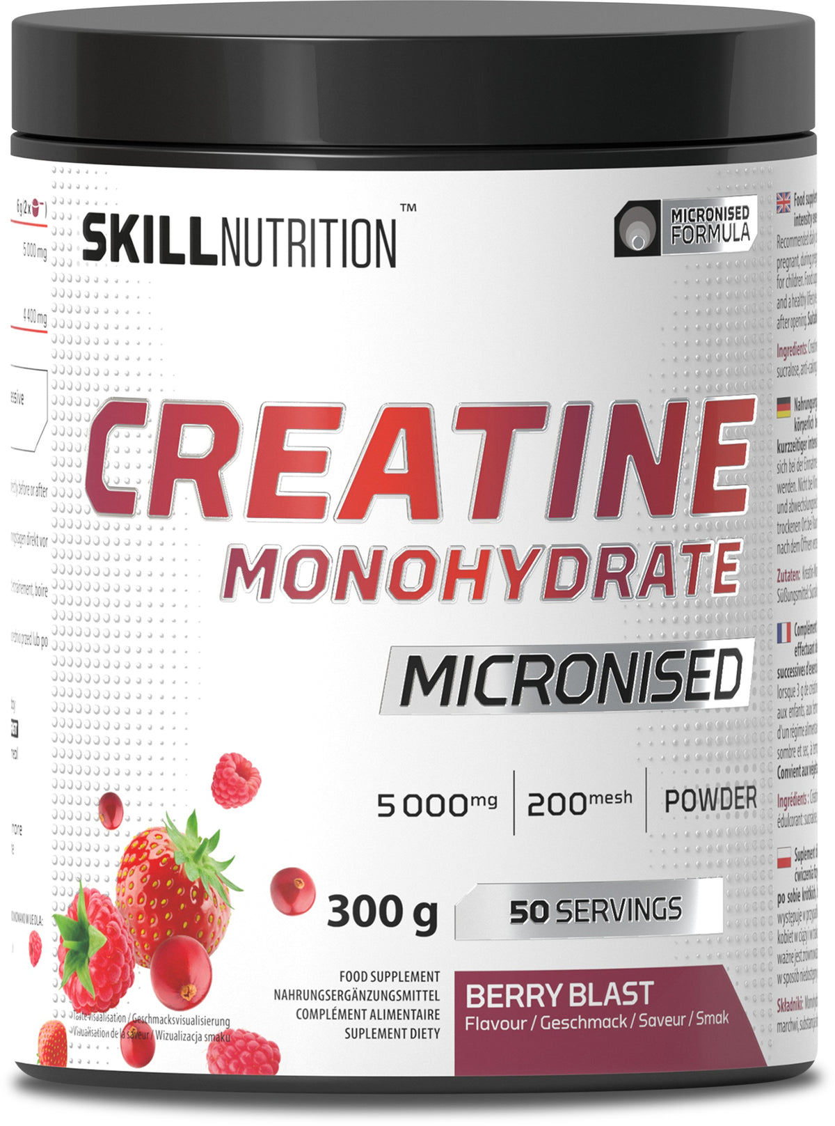 Micronised Creatine Monohydrate Flavoured - Berry Blast - 300g