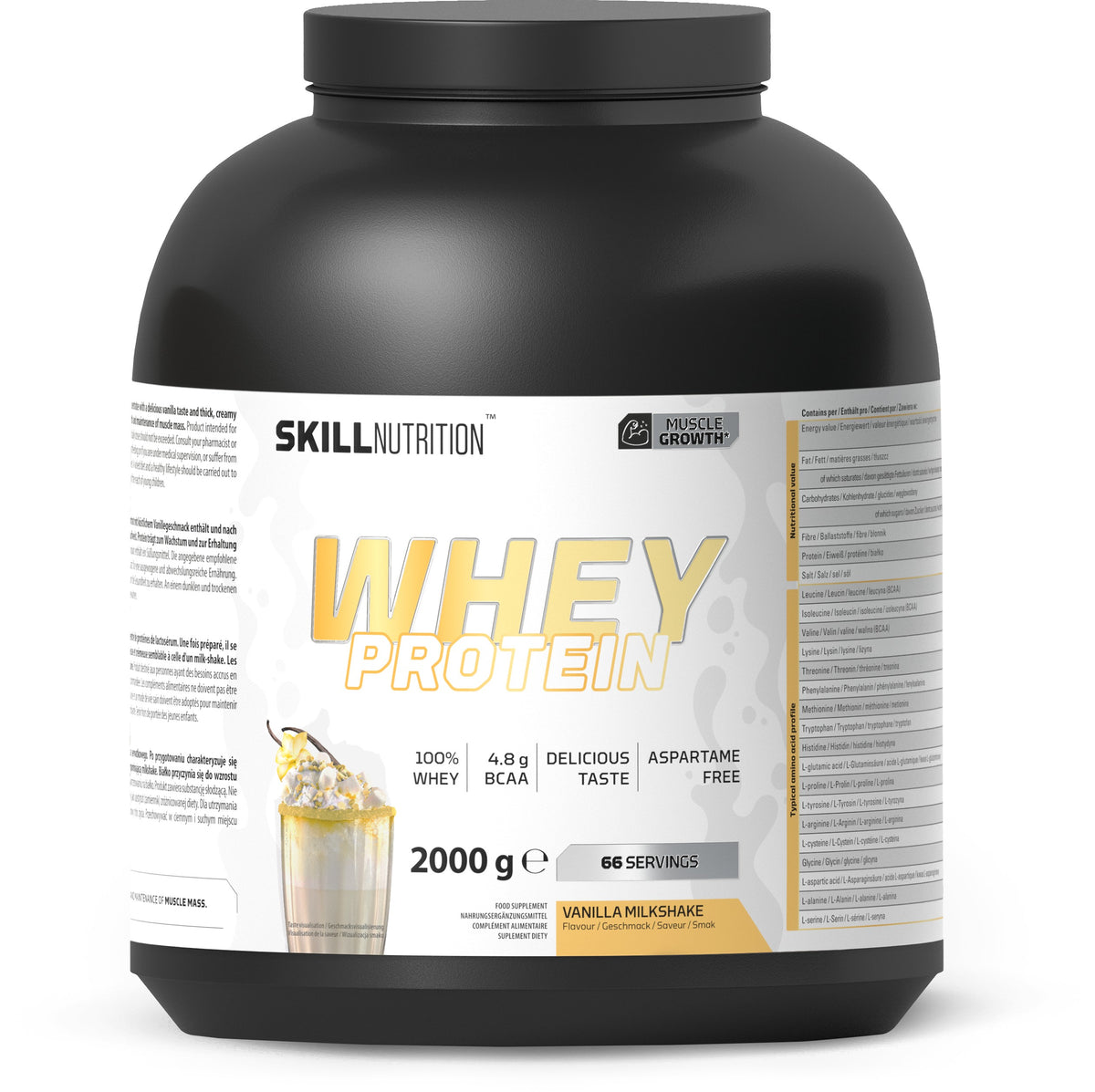 Whey Protein Powder - Vanilla Milkshake - 2000g