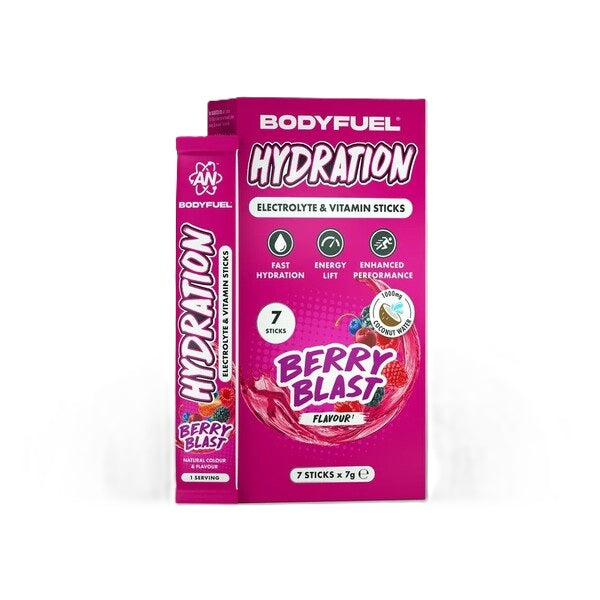 Bodyfuel Hydration Electrolyte & Vitamin Sticks - Berry Blast - 7 x 7g