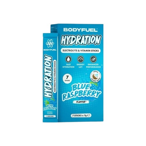 Bodyfuel Hydration Electrolyte & Vitamin Sticks - Blue Raspberry - 7 x 7g