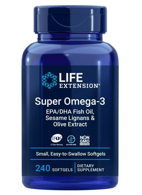 Life Extension Super Omega-3 EPA/DHA with Sesame Lignans & Olive Extract - GymStack