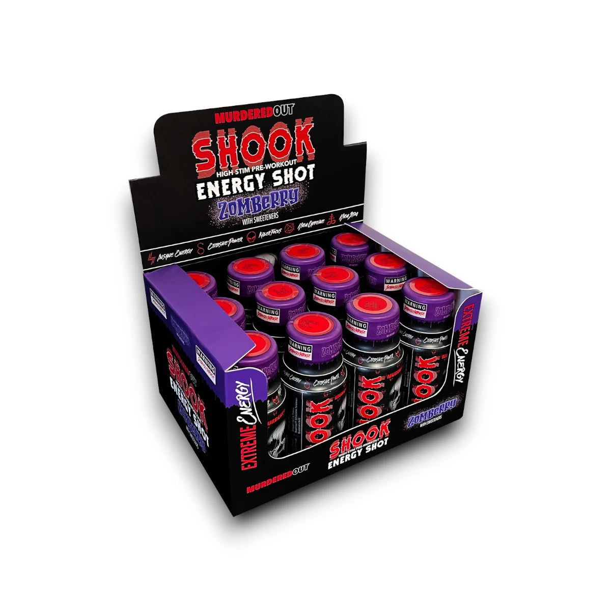 Murdered Out Shook Energy Shot 12x60ml - GymStack