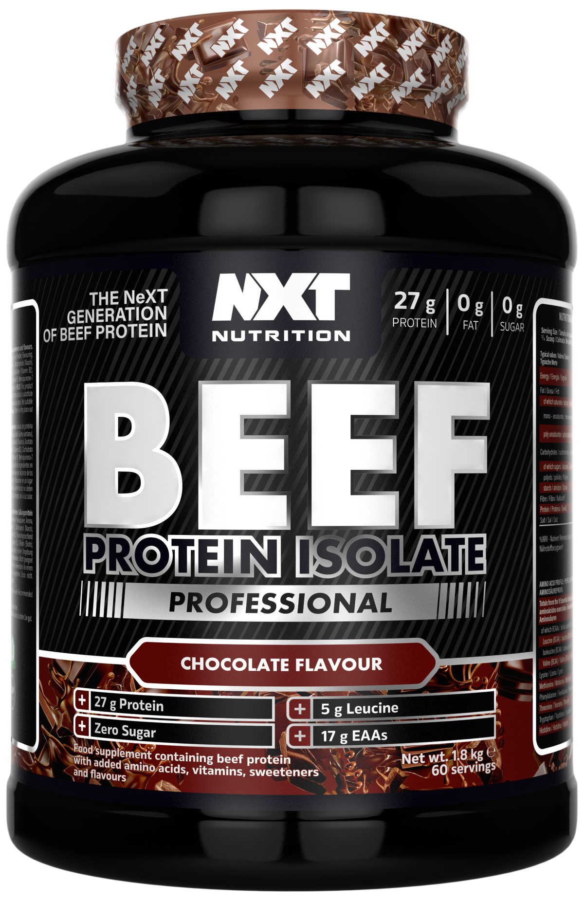NXT Nutrition Beef Protein Isolate Professional - Chocolate - 1.8kg